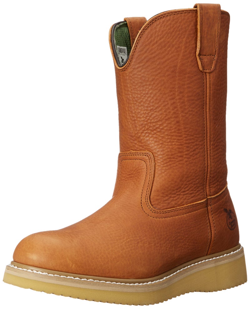 Georgia Boot Wedge Work Wellington, Barracuda Gold, Size 10(M) - Image 1